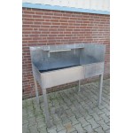 Roestvrij stalen wasbak, wastafel. 240 liter inhoud. Gebruikt